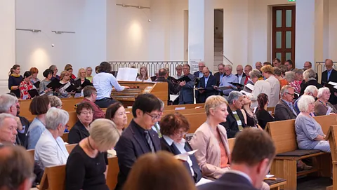 Gottesdienst in der Johanneskirche; Foto: Uwe Schaffmeister